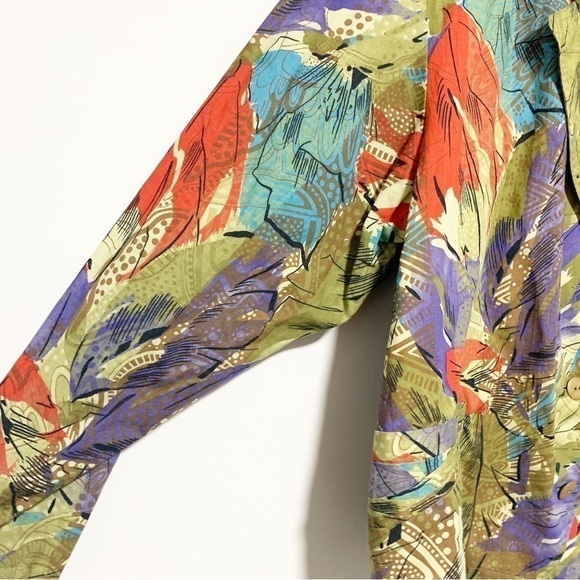 VINTAGE Como Diffusion Cotton with Abstract Pattern Blazer Size 12 - Picture 11 of 12